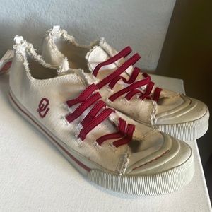 NEW OU converse style sneakers, Oklahoma state shoes - football games, fan wear
